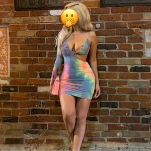 Tie dye mini dress